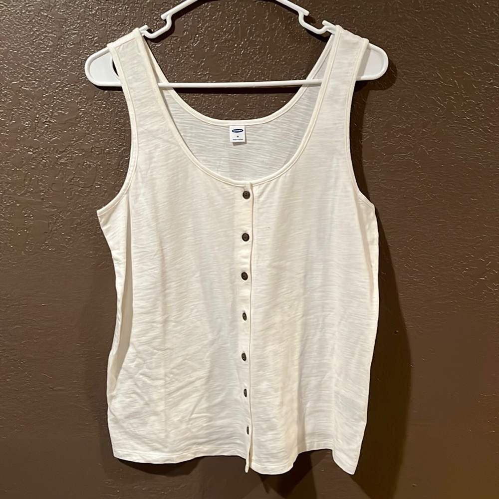 Old Navy White Button up Tank top